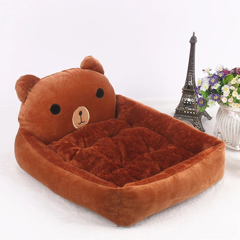 Cute Cartoon Pet Bed - Winter Warm Sofa for Small & Medium Dogs, Cats