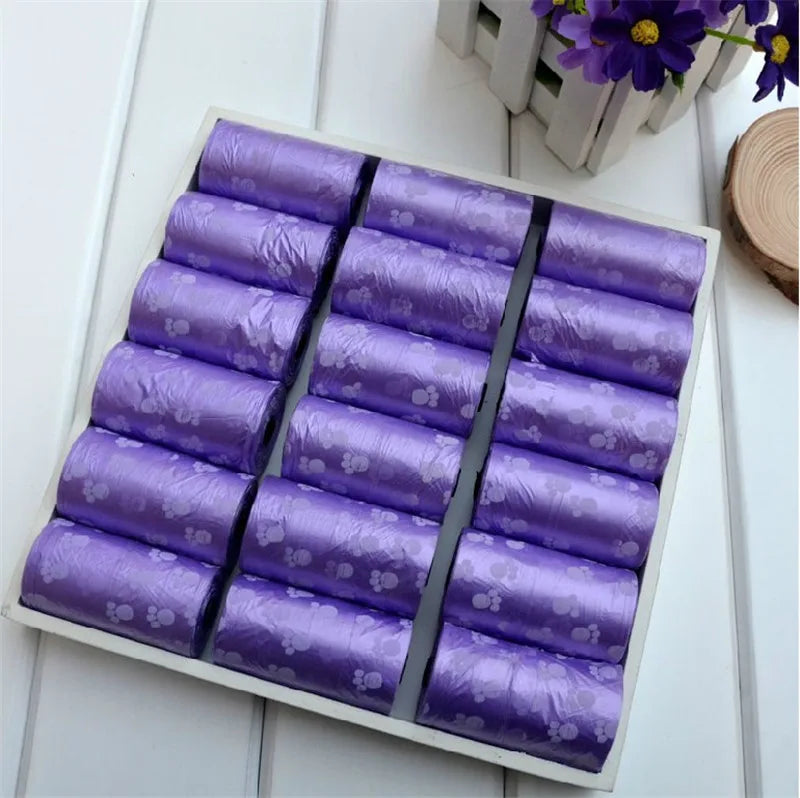 15 Bags Per Roll PE Dog Poop Bags Paw Print Pets Dogs Accessories for Dogs Cats Mascotas Products bolsas caca perro undefined - Purrfect Pet Kingdom