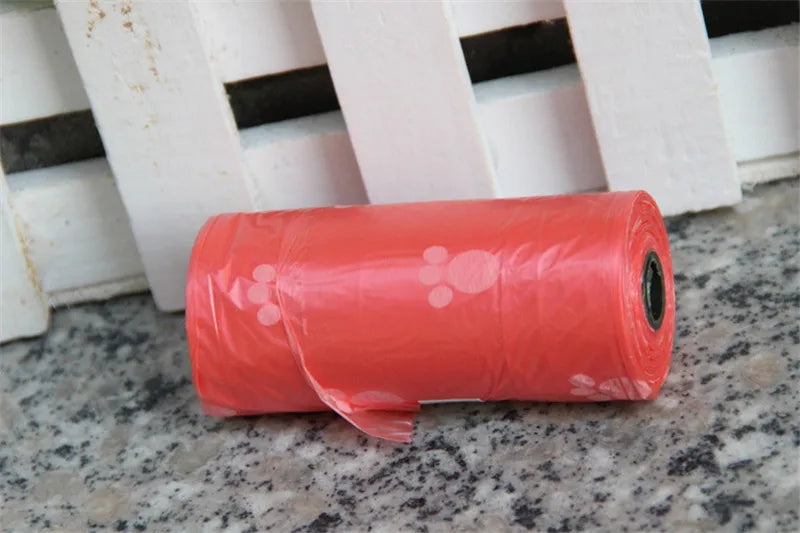 15 Bags Per Roll PE Dog Poop Bags Paw Print Pets Dogs Accessories for Dogs Cats Mascotas Products bolsas caca perro undefined - Purrfect Pet Kingdom