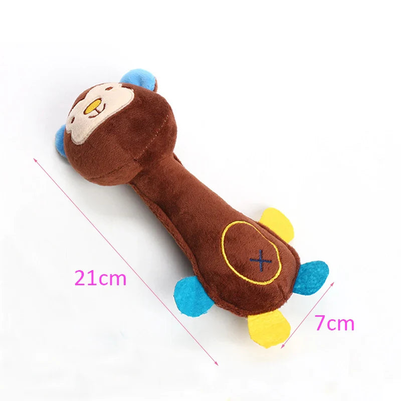 Plush Animal Squeaky Toy - Durable Fun for Small Dogs