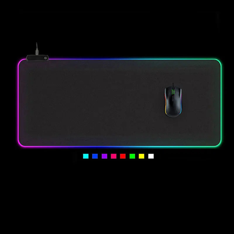 LED Light Gaming Mouse Pad RGB Large Keyboard Cover Non-Slip Rubber Base Computer Carpet Desk Mat PC Game Mouse Pad