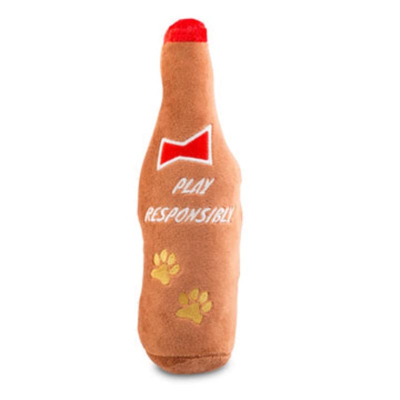 Barkweiser Bottle Plush Squeak Dog Toy