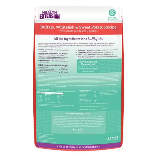 Grain Free Buffalo, Whitefish & Sweet Potato Recipe