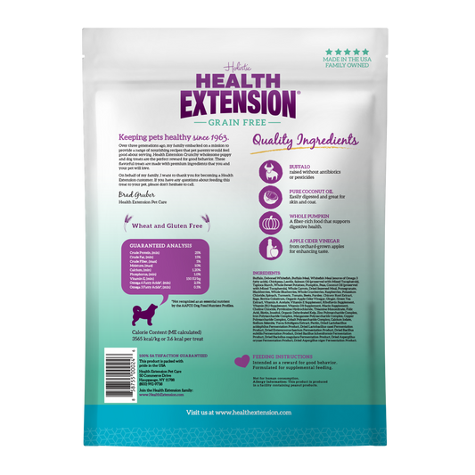 Crunchy Heart Shaped Small Treats - Buffalo