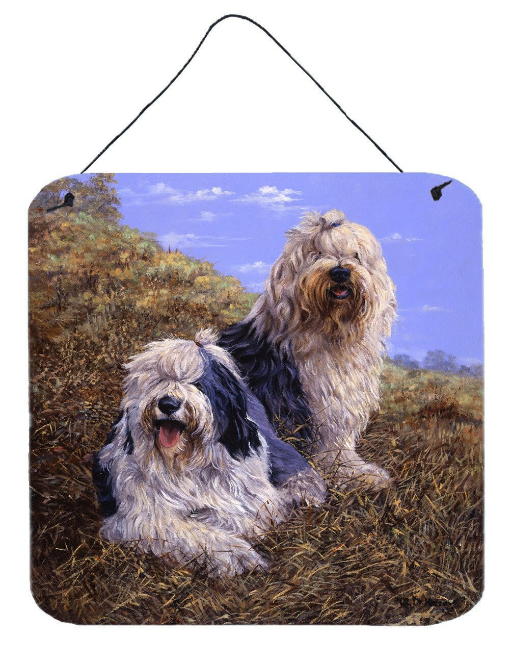 Old English Sheepdogs by Michael Herring Wall or Door Hanging Prints HMHE0229DS66
