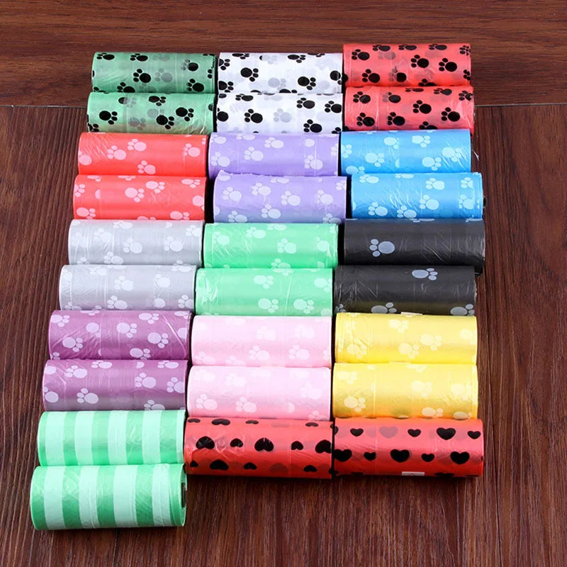 15 Bags Per Roll PE Dog Poop Bags Paw Print Pets Dogs Accessories for Dogs Cats Mascotas Products bolsas caca perro undefined - Purrfect Pet Kingdom - 29x27x13cm - 2Rolls - CHINA - 1005001984517300 - 29x27x13cm - 2Rolls - CHINA