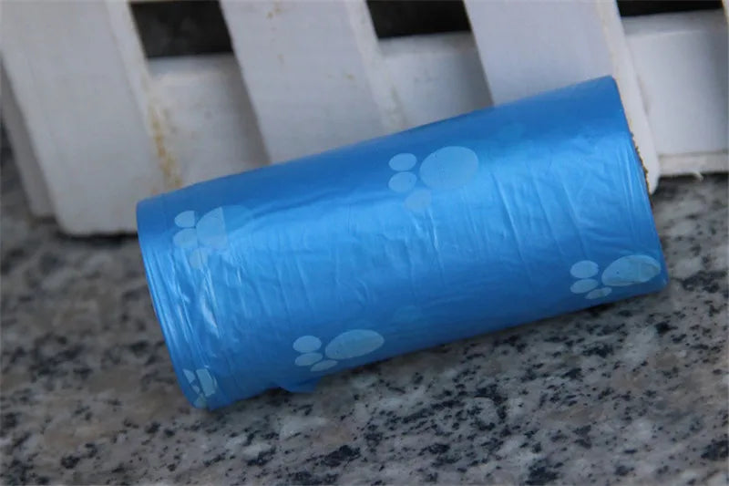 15 Bags Per Roll PE Dog Poop Bags Paw Print Pets Dogs Accessories for Dogs Cats Mascotas Products bolsas caca perro undefined - Purrfect Pet Kingdom