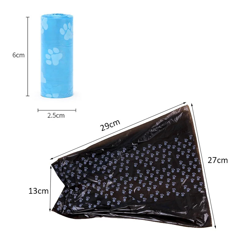 15 Bags Per Roll PE Dog Poop Bags Paw Print Pets Dogs Accessories for Dogs Cats Mascotas Products bolsas caca perro undefined - Purrfect Pet Kingdom