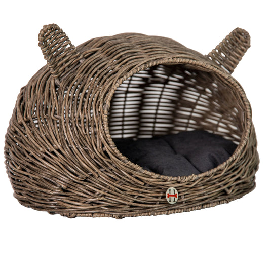 Huntley Equestrian Wicker Pet House and Bed for Small Dogs