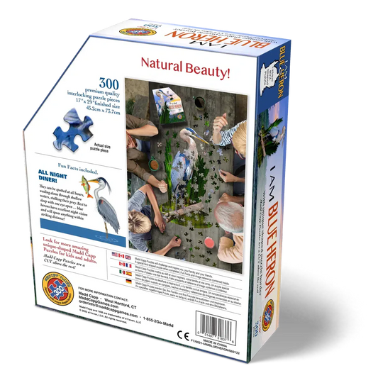 I Am Blue Heron 300 Piece Bird Shaped Jigsaw Puzzle Madd Capp