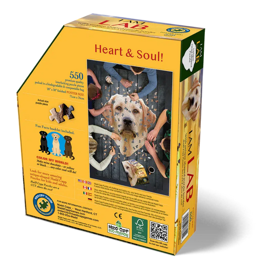 I Am Lab 550 Piece Head Shaped Jigsaw Puzzle Madd Capp