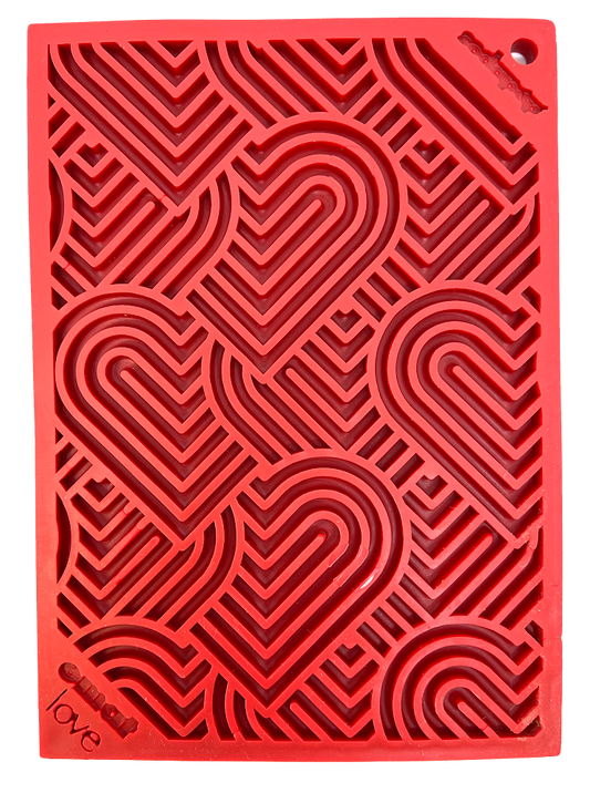 SodaPup Love Heart Enrichment Lick Mat for Calming Pet Stress