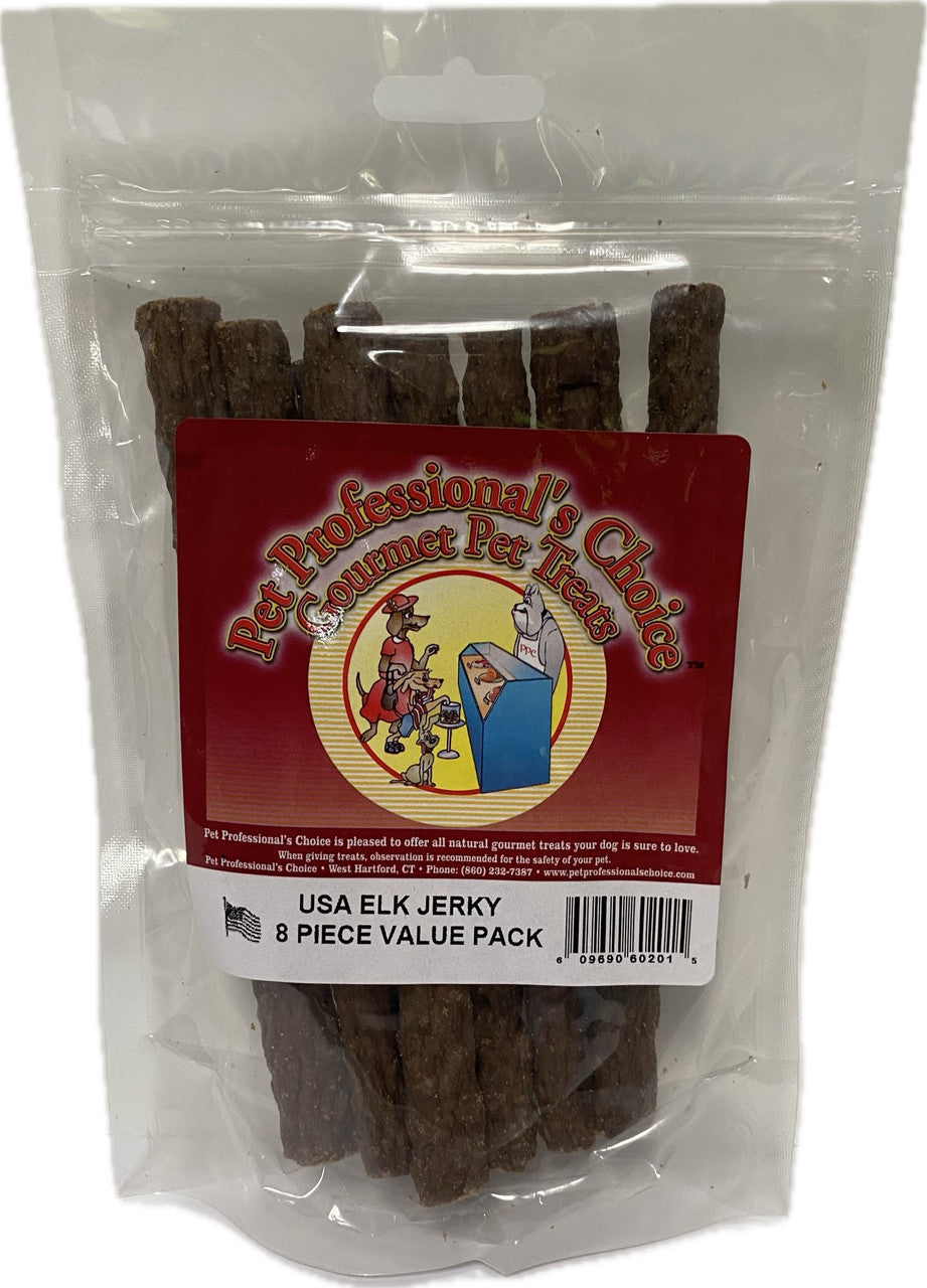 Pet Professional's Choice USA Elk Jerky 8pc - elk jerky - The Family Pet