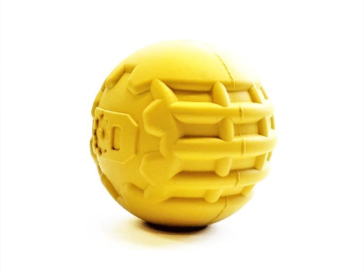 Industrial Dog Ball Rubber Chew Toy for Heavy Chewers | Yellow |