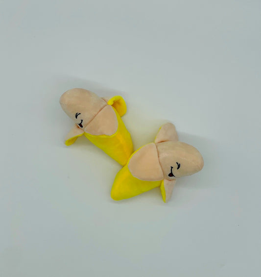 Interactive Plush Banana Dog Toy Duo for Playful Pups Set