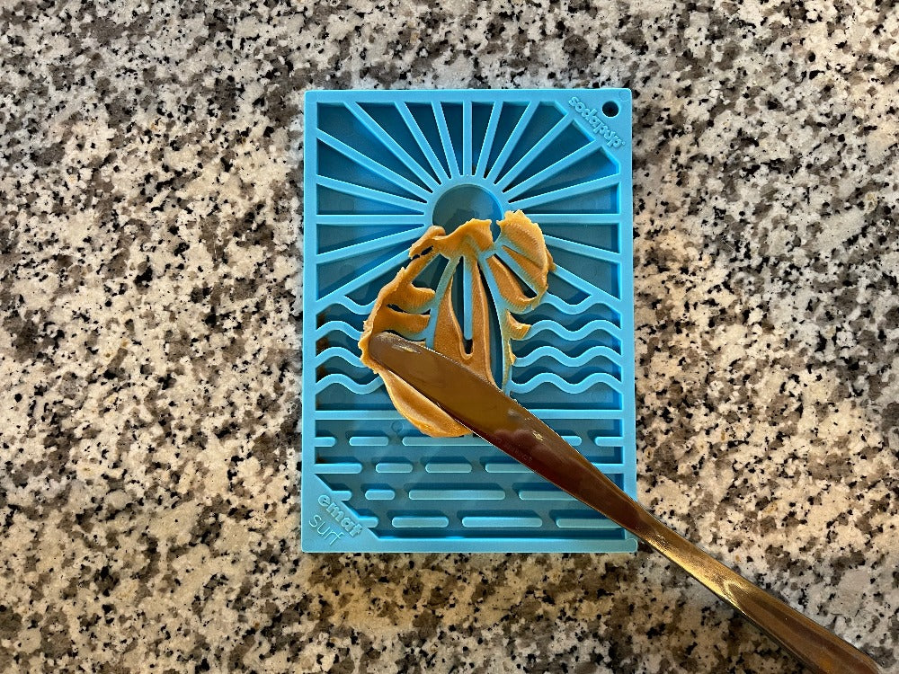 Surfs Up eMat - Small Lickmat for Dogs and Cats | Beach-Themed