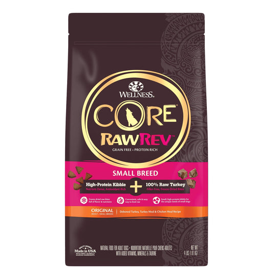 Wellness Core RawRev Small Breed Deboned Turkey & Chicken Meal Dry Dog Food (4lb) - Dry Dog Food - The Family Pet