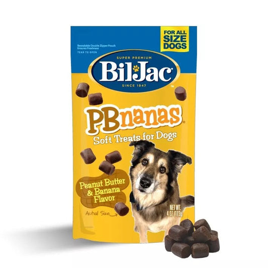 Bil - Jac PBnanas Soft Dog Treats (4oz) - Soft Dog Treats - The Family Pet