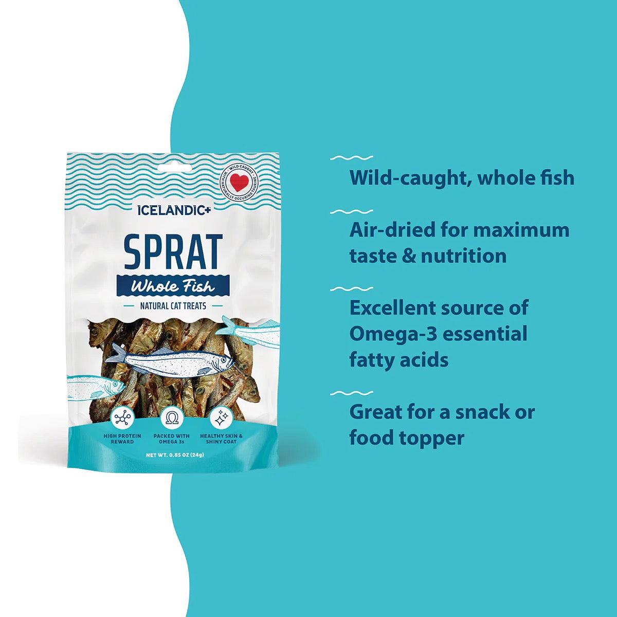Cat Treats Whole Sprats Freeze Dried 0.85 Oz ๐