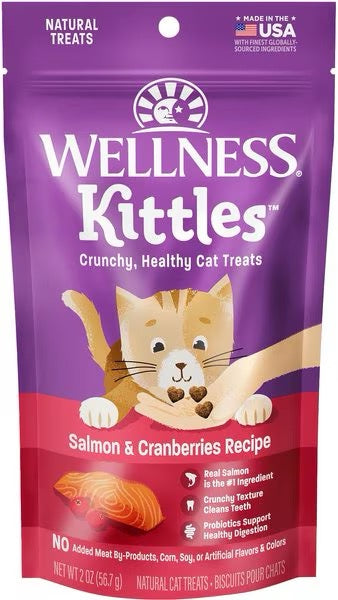Wellness Kittle Salmon & Cranberry Cat Treats (2oz) - Wellness Lickable Cat Treats - The Family Pet