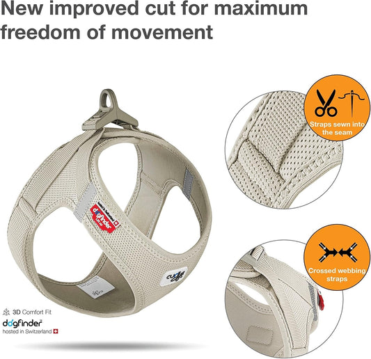 Curli Air Mesh Clasp Tan Vest Harness Adjustable Dog Walking - detail view