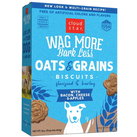Wagmore Oats & Grains Bacon, Cheese & Apple Crunchy Biscuits Dog Treats (16oz) - Wagmore Dog Treats - The Family Pet