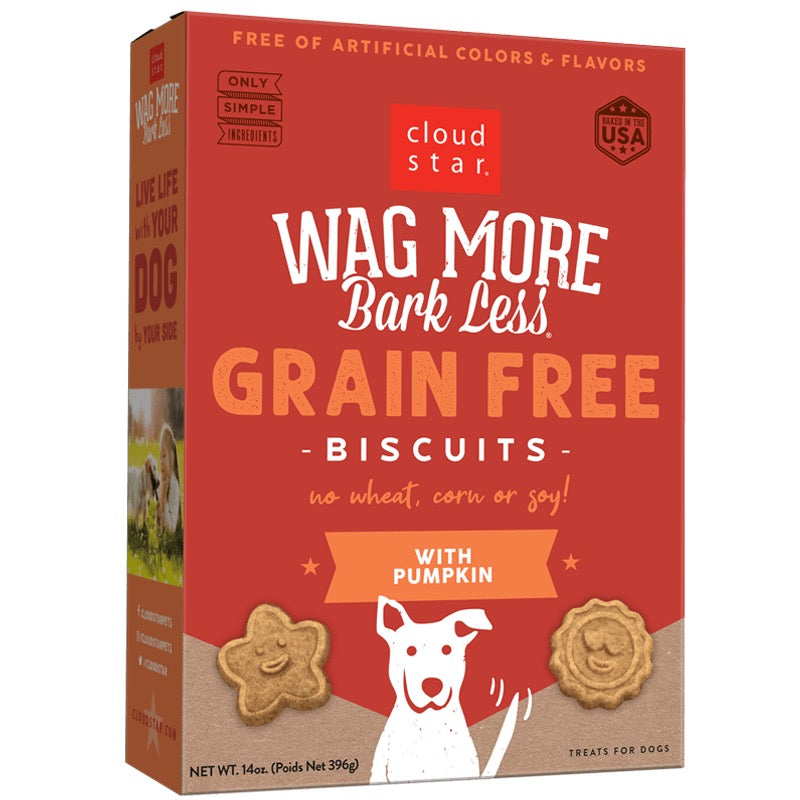 Wagmore Grain Free Pumpkin Oven Baked Biscuits Dog Treats (14oz)