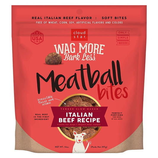 Wagmore Grain Free Beef Meatball Bites Dog Treats (14oz) - Soft Dog Treats - The Family Pet