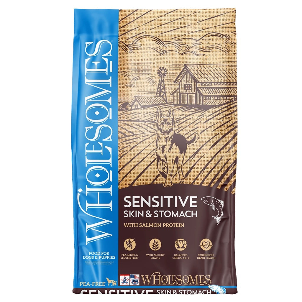 Wholesomes Sensitive Skin & Stomach Salmon Dry Dog Food (30 lb) - Wholesomes Dry Dog Food - The Family Pet