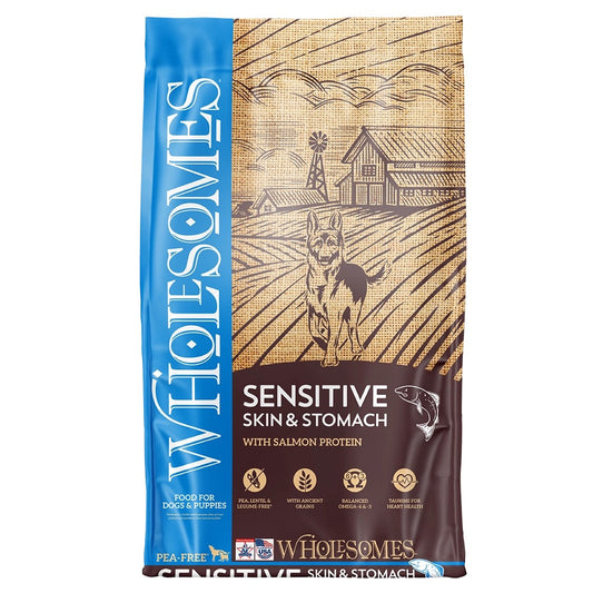Wholesomes Sensitive Skin & Stomach Salmon Dry Dog Food (30 lb) - Wholesomes Dry Dog Food - The Family Pet
