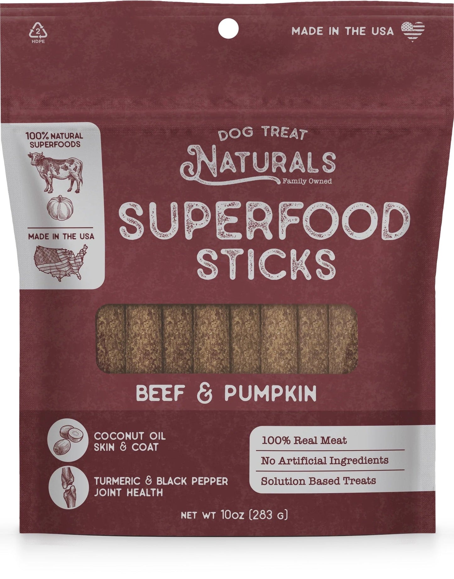 Dog Treat Naturals Superfood Sticks, Beef & Pumpkin Dog Treats (10oz) - Chewy Dog Treats - The Family Pet