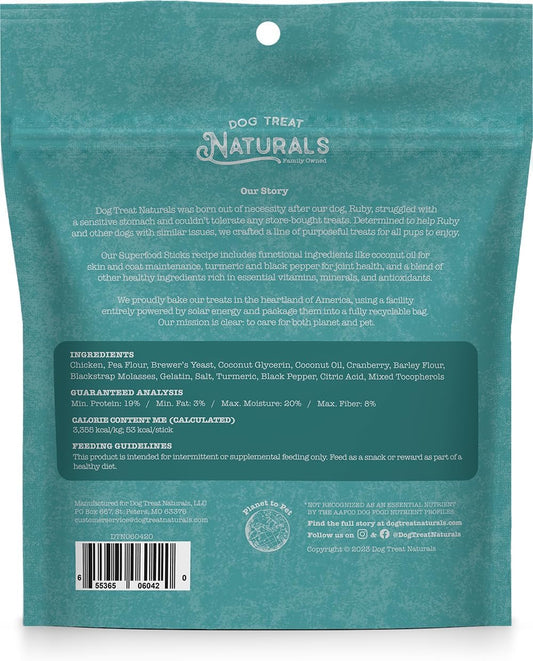 Dog Treat Naturals Superfood Sticks, Chicken & Cranberry Dog Treats (10oz) - Chewy Dog Treats - The Family Pet