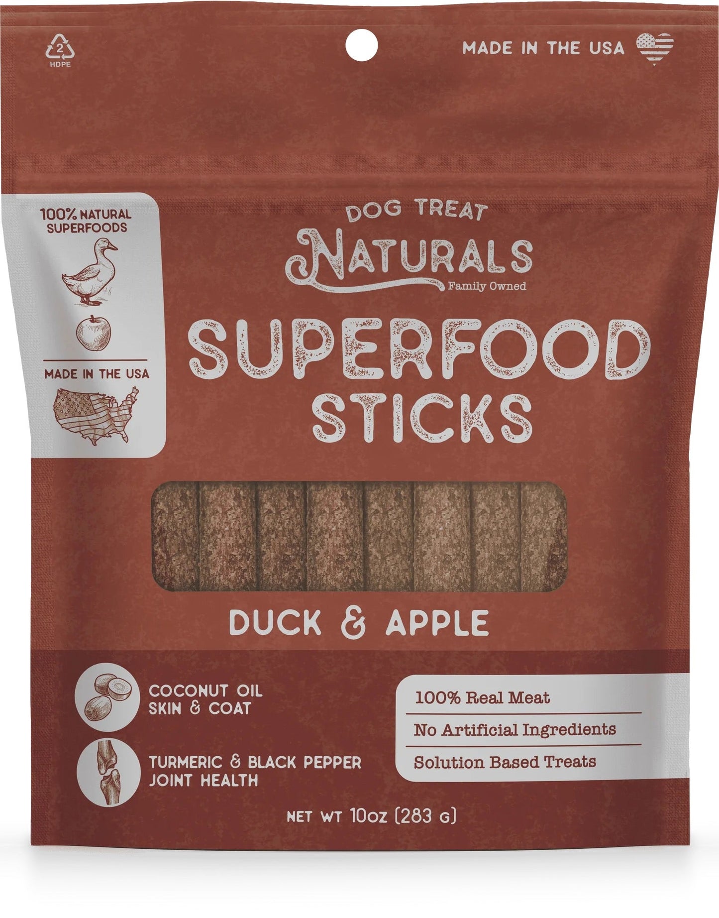 Dog Treat Naturals Superfood Sticks, Duck & Apple Dog Treats (10oz) - Chewy Dog Treats - The Family Pet