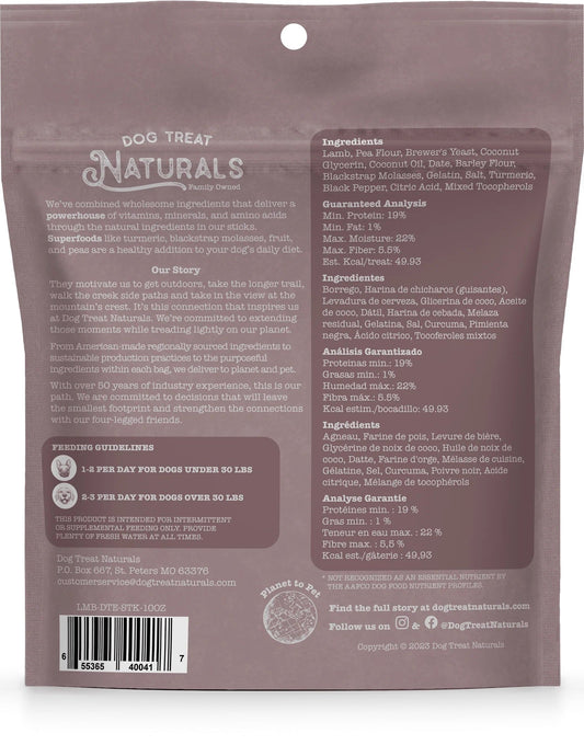 Dog Treat Naturals Superfood Sticks, Lamb & Date Dog Treats (10oz)