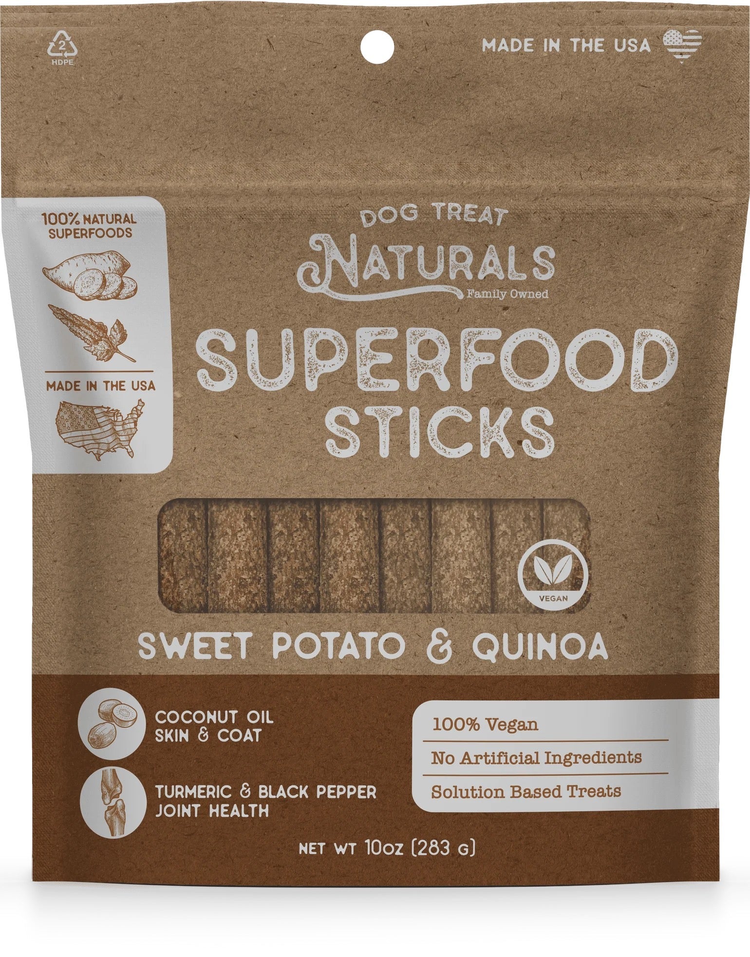 Dental Treat Naturals Superfood Sticks, Sweet Potato & Quinoa Dog Treats (10oz) - Chewy Dog Treats - The Family Pet