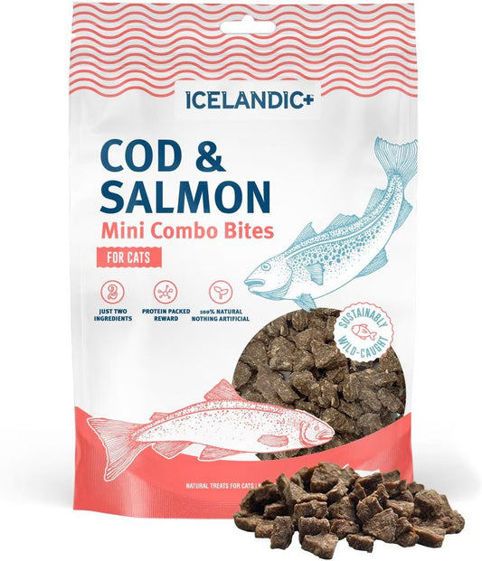 Icelandic Mini Combo Bites Cod & Salmon Cat Treats (1.7oz) - Icelandic Air Dried Cat Treats - The Family Pet