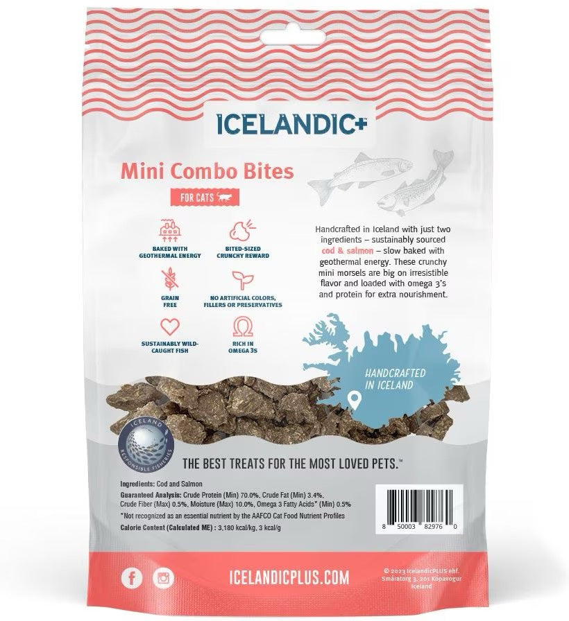 Icelandic Mini Combo Bites Cod & Salmon Cat Treats (1.7oz) - Icelandic Air Dried Cat Treats - The Family Pet