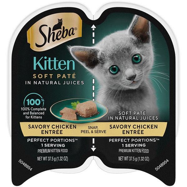 Sheba Perfect Portions Kitten Pate Chicken Entree Wet Cat Food (2.65oz) - Sheba Wet Cat Food - The Family Pet