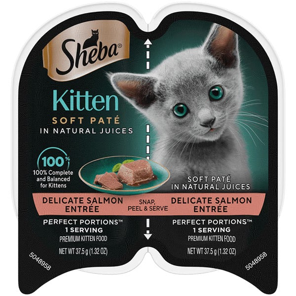 Sheba Perfect Portions Kitten Pate Salmon Entree Wet Cat Food (2.65oz) - Sheba Wet Cat Food - The Family Pet
