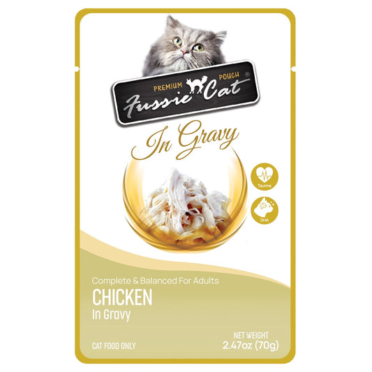 Fussie Cat Pouch - Chicken in Gravy (2.47oz) - Fussie Cat Wet Cat Food - The Family Pet