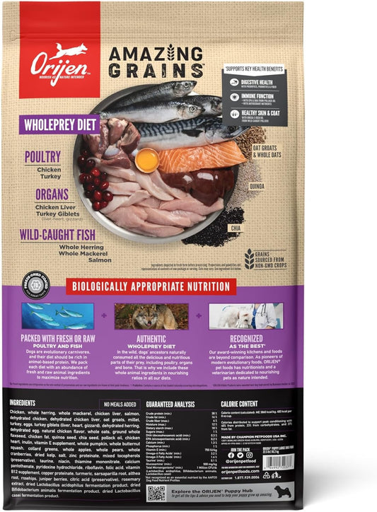 Orijen Amazing Grains Puppy Large Breed Dry Dog Food (22.5lb) - Dry Dog Food - The Family Pet