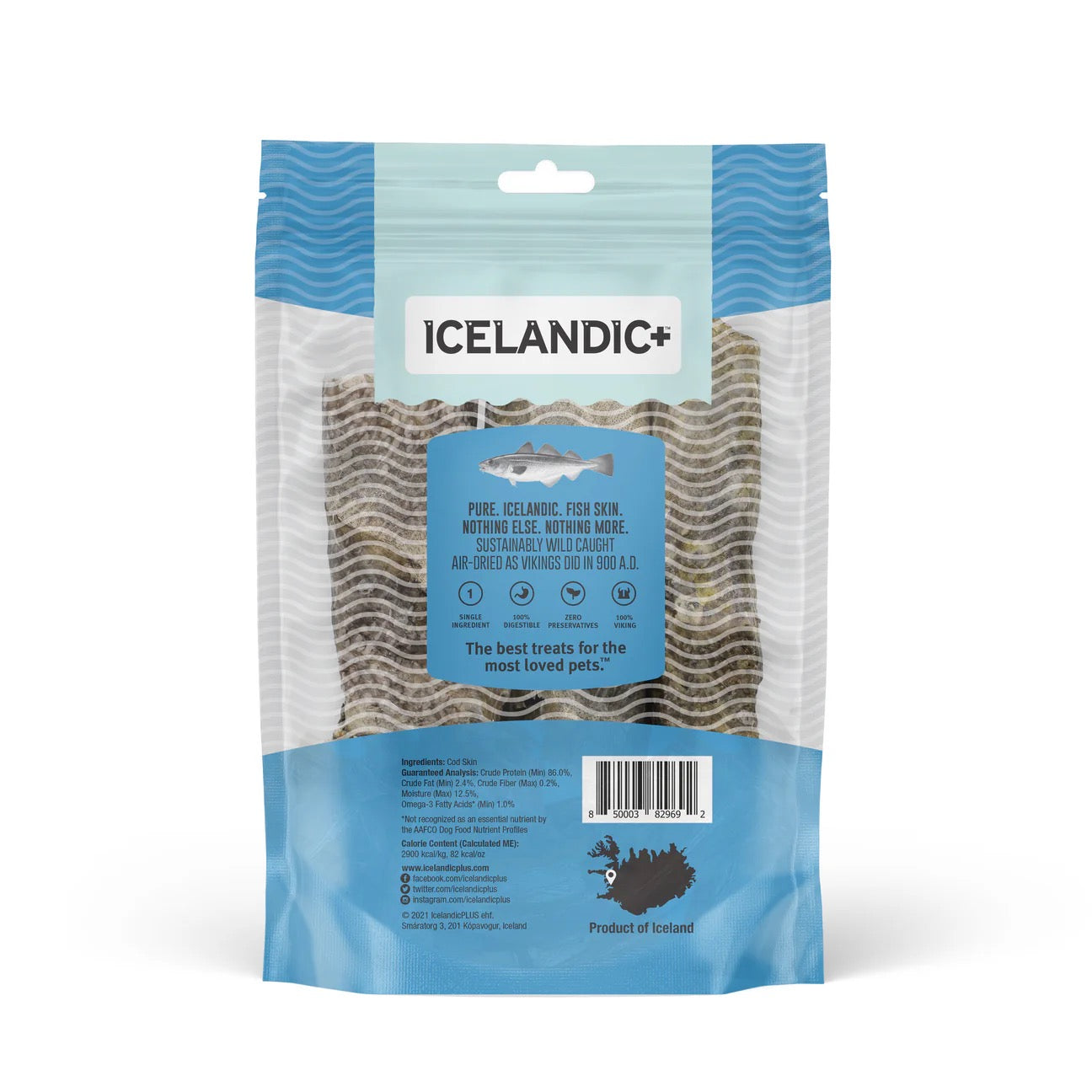 Icelandic Hand Wrapped Cod Skin 5" Chew Sticks Dog Treats (3 Pack) (3.8oz) - Icelandic Dog Treats - The Family Pet