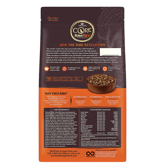 Wellness Core RawRev Deboned Turkey & Chicken Meal Dry Dog Food (4lb) - Wellness Dry Dog Food - The Family Pet