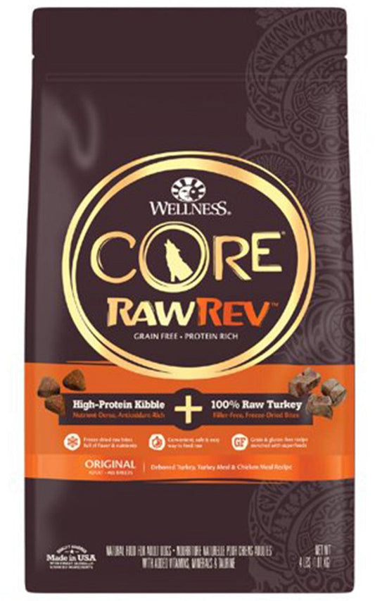 Wellness Core RawRev Deboned Turkey & Chicken Meal Dry Dog Food (4lb) - Wellness Dry Dog Food - The Family Pet