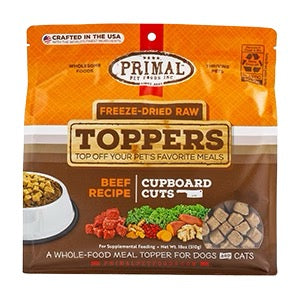 Primal Cupboard Cuts Beef Freeze Dried Raw Toppers for Dogs & Cats (3.5oz) - Freeze Dried Dog Food - The Family Pet