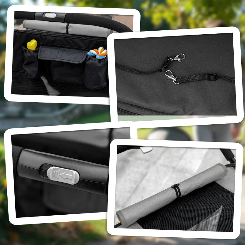 One-Click Foldable Stroller for Large Medium Small Dogs, Pet, Cats with Storage - Purrfect Pet Kingdom