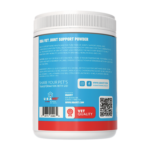 UBAVET Joint Gold Support Powder for Dogs & Cats – 8.8 oz /