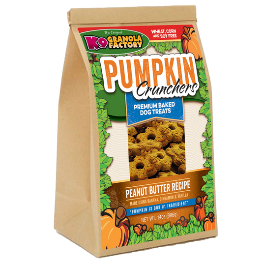 K9 Granola Factory Pumpkin Crunchers, Peanut Butter & Banana Recipe Dog Treats (14oz) - Dog Treats - The Family Pet