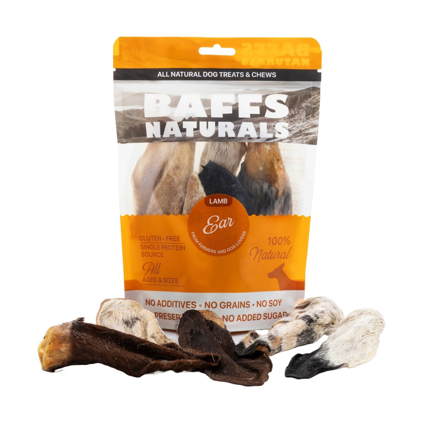 BAFFS NATURALS All-Natural Premium Lamb Ear Dog Chews – (3.5oz Bag) - Purrfect Pet Kingdom