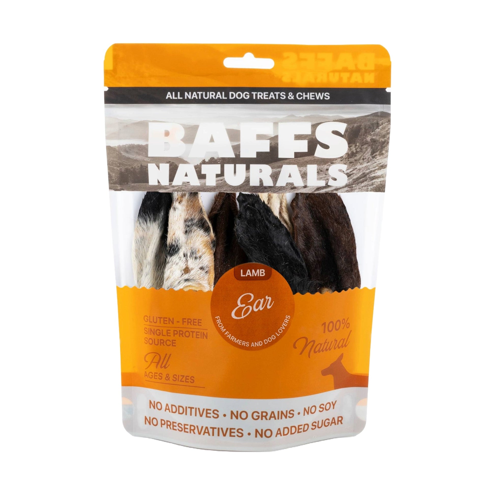 BAFFS NATURALS All-Natural Premium Lamb Ear Dog Chews – (3.5oz Bag) - Purrfect Pet Kingdom